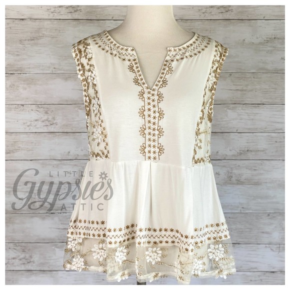 POL Babydoll Embroidery Peplum Top - Picture 4 of 12
